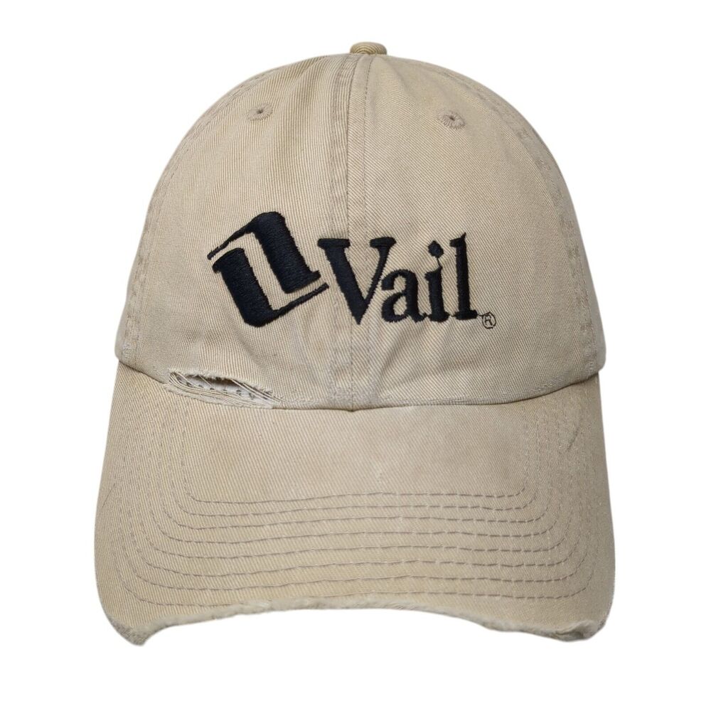 Vail Slideback Hat Tan One Size Adjustable Embroidered Fahrenheit